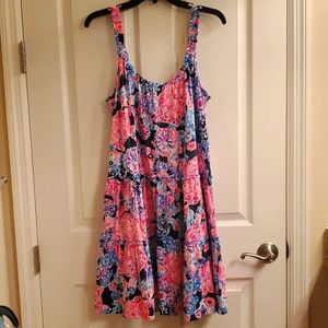 Lilly Pulitzer Loro Tiered Dress In Turtle Amazement L